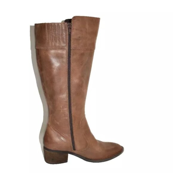 New! Born Fannar Knee High Boot Brown Leather Size 8 M Wide Calf F32737 DD474 - Picture 4 of 7